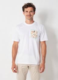 T-shirt coupe cintrée manches courtes blanc BOB homme