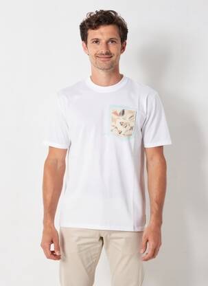 T-shirt coupe cintrée manches courtes blanc BOB homme