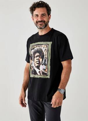 T-shirt coupe cintrée manches courtes noir BOB homme