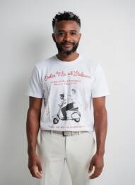 T-shirt coupe cintrée manches courtes blanc BOB homme