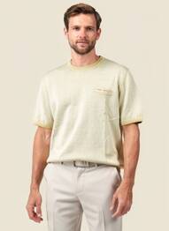Pull stretch manches courtes vert BOB homme