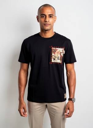 T-shirt coupe cintrée manches courtes noir BOB homme