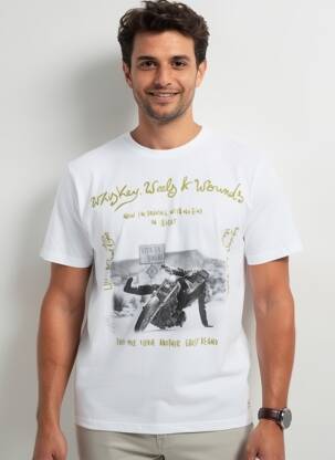 T-shirt coupe cintrée manches courtes blanc BOB homme