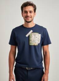 T-shirt coupe cintrée manches courtes bleu BOB homme