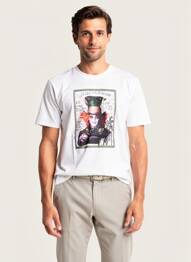 T-shirt broderie manches courtes beige BOB homme