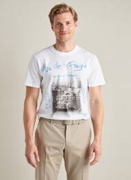 T-shirt coupe cintrée manches courtes blanc BOB homme