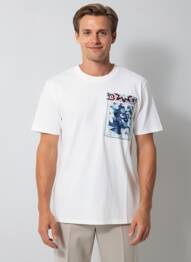 T-shirt coupe cintrée manches courtes beige BOB homme