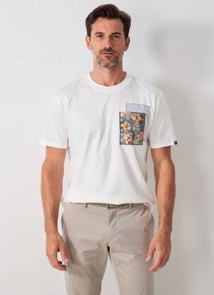 T-shirt coupe cintrée manches courtes beige BOB homme