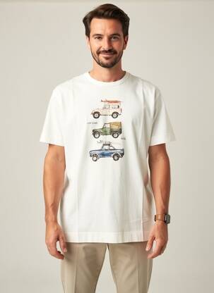 T-shirt coupe cintrée manches courtes beige BOB homme