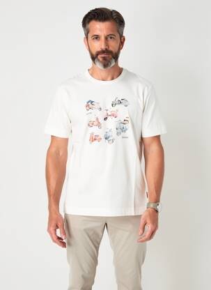 T-shirt coupe cintrée manches courtes beige BOB homme
