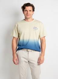 T-shirt broderie manches courtes bleu BOB homme