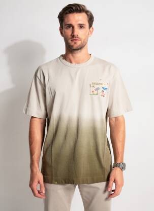 T-shirt broderie manches courtes vert BOB homme