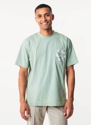 T-shirt broderie manches courtes vert BOB homme