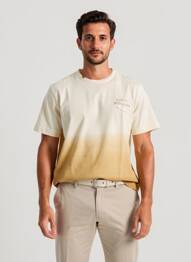 T-shirt broderie manches courtes beige BOB homme