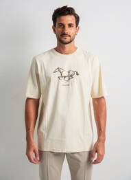 T-shirt coupe cintrée manches courtes beige TRAMAROSSA homme