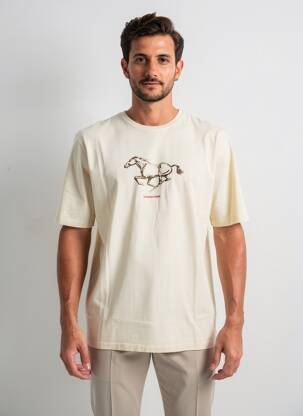T-shirt coupe cintrée manches courtes beige TRAMAROSSA homme