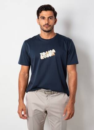 T-shirt coupe cintrée manches courtes bleu TRAMAROSSA homme