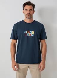 T-shirt coupe cintrée manches courtes bleu TRAMAROSSA homme