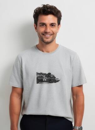 T-shirt tissage chiné manches courtes gris TRAMAROSSA homme