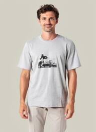 T-shirt tissage chiné manches courtes gris TRAMAROSSA homme