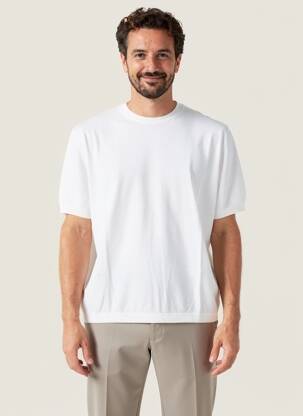 Pull stretch manches courtes blanc TRAMAROSSA homme