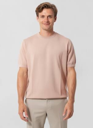 Pull stretch manches courtes rose TRAMAROSSA homme