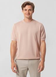 Pull stretch manches courtes rose TRAMAROSSA homme