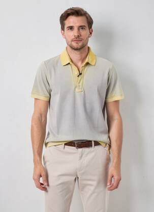 Polo stretch manches courtes jaune BOB homme