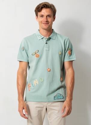 Polo stretch manches courtes vert BOB homme