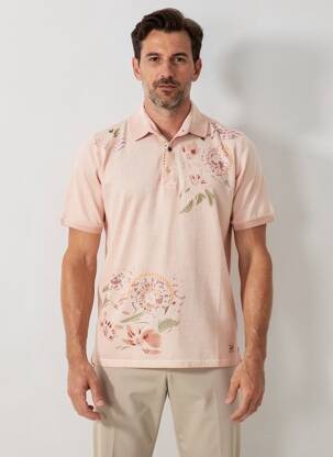 Polo stretch manches courtes rose BOB homme