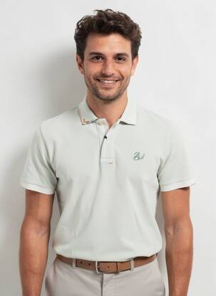 Polo stretch manches courtes beige BOB homme