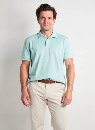 Pull stretch manches courtes bleu BOB homme