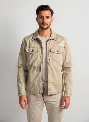 Veste casual fermeture boutonnée sur le devant beige BOB homme