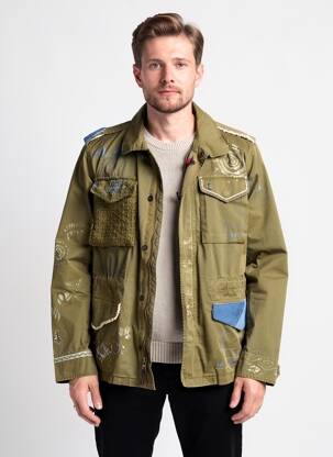 Parka manches longues sans capuche vert BOB homme