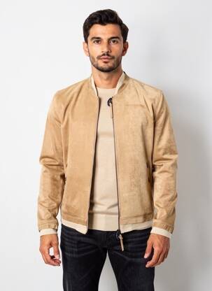 Blouson finition intérieure doublure imprimée beige BOB homme
