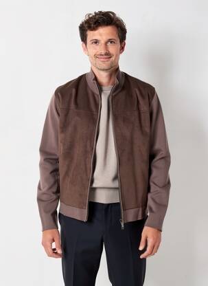 Blouson poches marron WOOL & CO homme