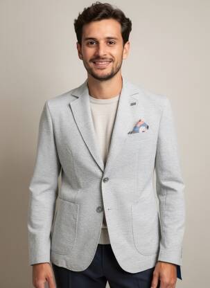 Blazer tissage chiné gris BOB homme