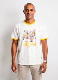 T-shirt stretch manches courtes beige BOB homme
