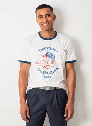 T-shirt stretch manches courtes beige BOB homme
