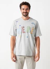 T-shirt tissage chiné manches courtes gris BOB homme