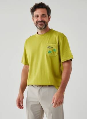 T-shirt coupe cintrée manches courtes vert BOB homme