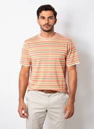 Pull stretch manches courtes orange BOB homme