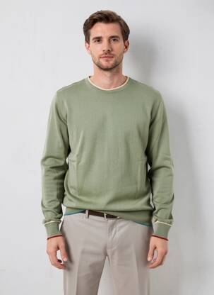 Pull stretch manches longues vert BOB homme