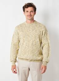 Pull maille souple et aérée manches longues vert BOB homme