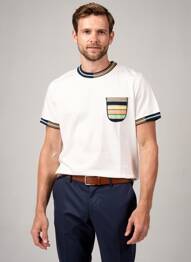 T-shirt stretch manches courtes blanc BOB homme