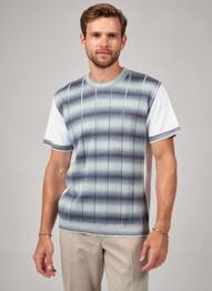 Pull stretch manches courtes gris BOB homme