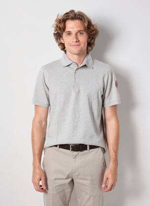 Polo tissage chiné manches courtes gris TRAMAROSSA homme