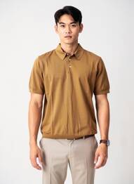 Pull stretch manches courtes marron TRAMAROSSA homme