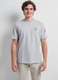 T-shirt tissage chiné manches courtes gris TRAMAROSSA homme