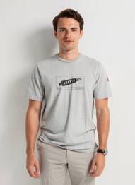 T-shirt tissage chiné manches courtes gris TRAMAROSSA homme